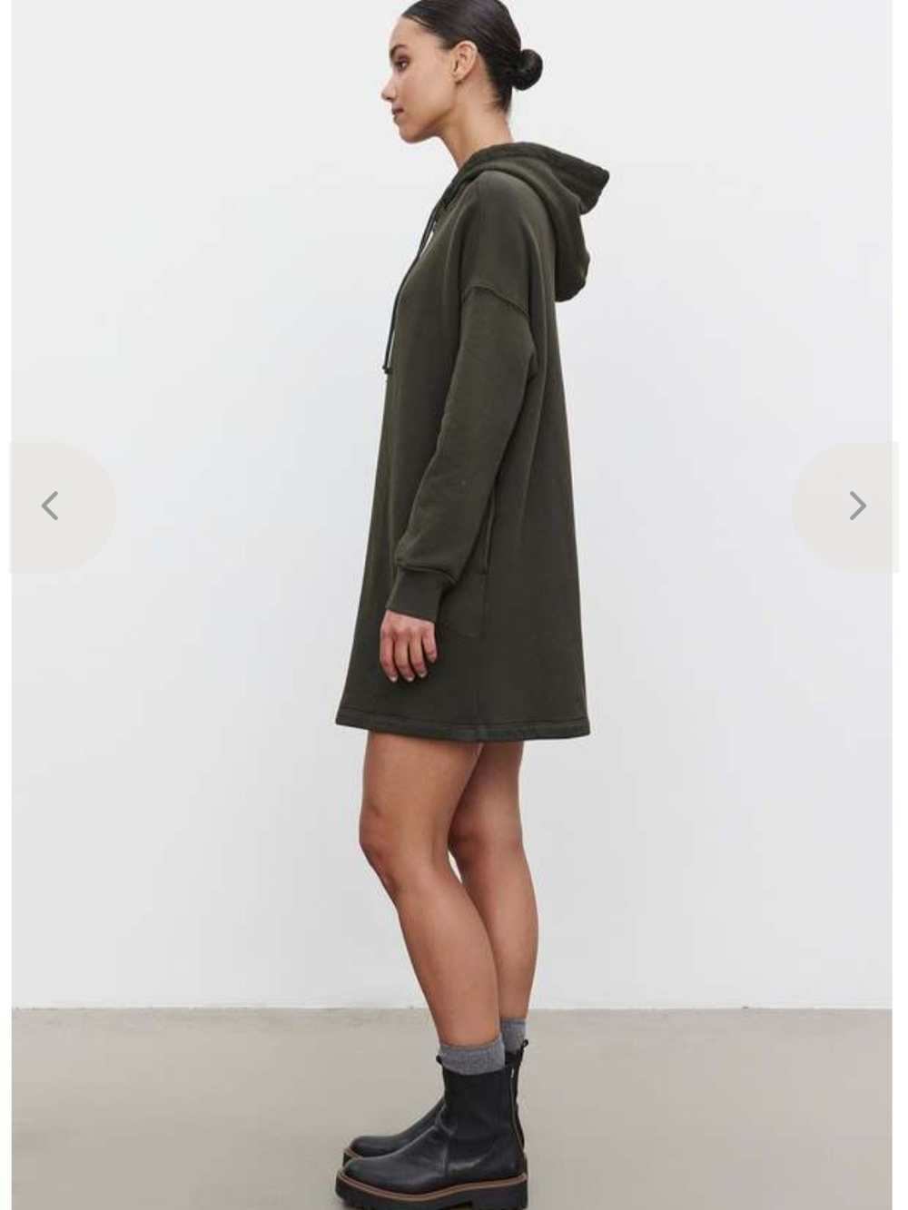 Velvet by Graham & Spencer Etta Hoodie Dress Thicket Dark Green XS Fits S